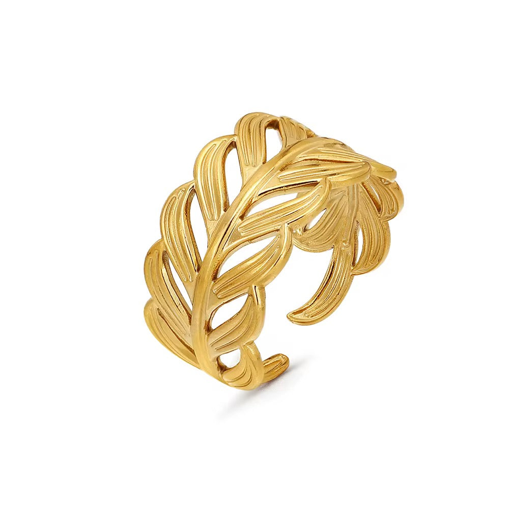 Brede Ring met Blaadjes